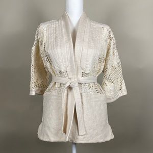 Free People New Romantics Embroidered Tie Jacket